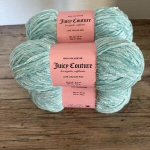 Lot of 4 Juicy Couture Luxe Velour Mini Yarn - Aruba Blue
